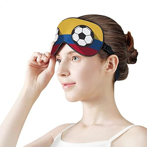 Колумбија фудбалски фудбалско знаме печатено спиење за очи за очи мека капа за очила со прилагодлива лента ноќно патување со очила за мажи за