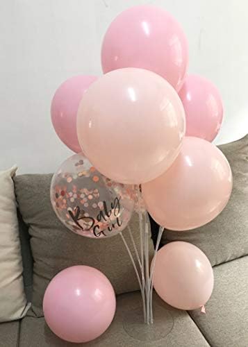 12 инчи Руменило Розови балони и розово злато конфети Балони За Туш За Бебиња Украси За Забави за роденденски девојки