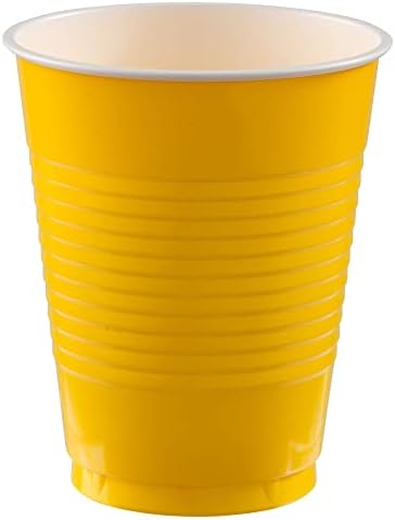 Амскан Голема Партија Пакет Пластични Чаши, 50 Брои, Жолто Сонце