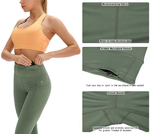 Панталони за јога од јазон за жени - хеланки со тренингот со високи половини со џебови, атлетски теретани за теретани за теретани