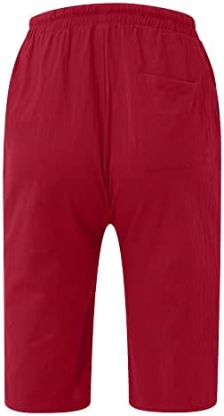 Машки шорцеви со цврста боја со цврста боја, лесни лесни лесни лесни обични шорцеви исечени панталони од панталони