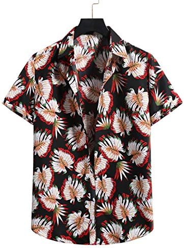 Dudubaby Прилагодени маици за мажи за мажи за маж, моден памучен постелнина, печати кратки ракави за кошула, блуза од кошула, блуза