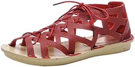 Раиси затворени пети водени сандали женски цврсти бои шутираат гроздобер удобна лесна кожа летни етнички сандали слатки сандали со