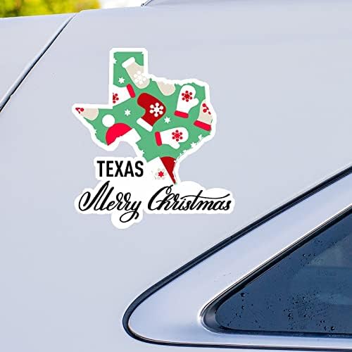 Тексас домашна држава Божиќни налепници Мери Божиќ Тексас Мапа за автомобили Декларална декорација прозорец за прозорец за декорации