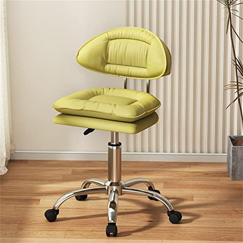 Jhkzudg тркалање вртливата столица со висок грб и тркала, прилагодливо за тркалање на хидраулични седло, столче за столици за масажа, за домашна