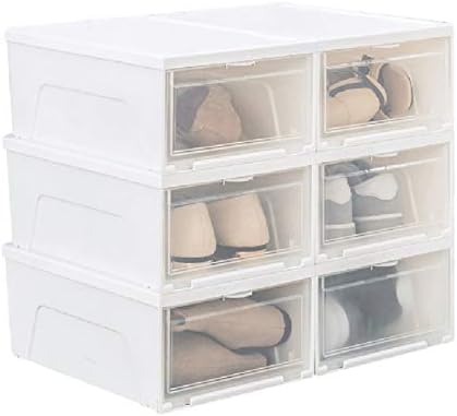 Кутии за складирање чевли Xionggg 6 пакувања чисти пластични чевли за чување чевли за чевли за чевли за чевли за чевли со капаци со капаци