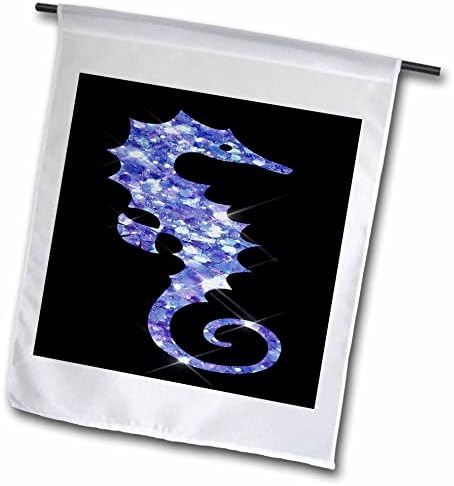 3drose glam сина слика на бучен сјај илустрација на морски коњи - знамиња