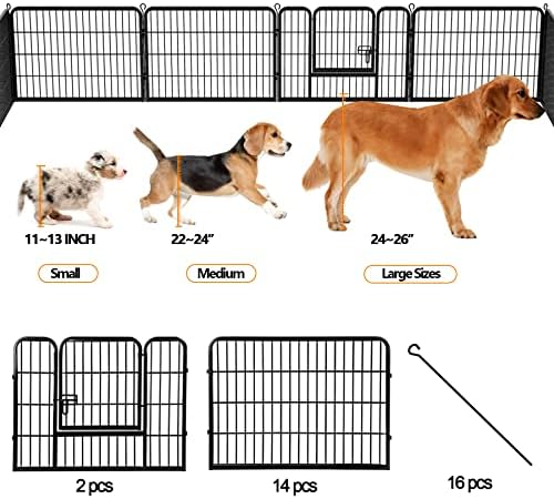 Кучиња Playpen Dog ограда на отворено за големи/средни/мали кучиња 8/16 панели затворено кучиња Пен 24 /32/40 Висина метална