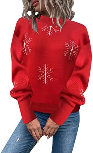 Women'sенски XMS џемпер Забава и симпатична џемпери на џемпери, обичен врвен пулвер, симпатична обична кошула есен зимска облека