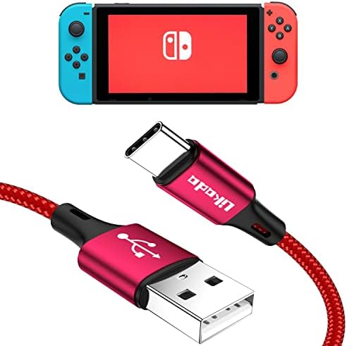 Кабел за полнење на полнач за Nintendo Switch/Switch Lite, USB Type C кабел 10ft Nylon Prieted USB C за да USB Брза кабел за синхронизација