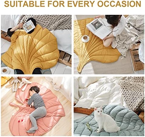 Постелнина сив лисја во облик на бебиња ќебе, игра душек, новороденче расадник килим, памук ползи перница мека заштитена под подот Активност