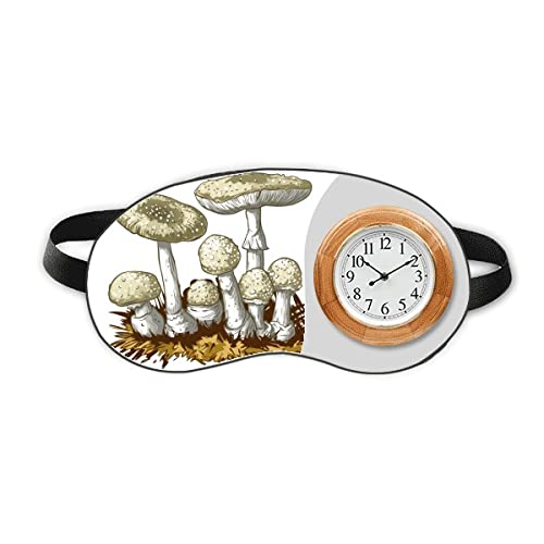 Симпатична бела печурка илустрација илустрација за спиење на главата на часовникот на часовникот на часовникот
