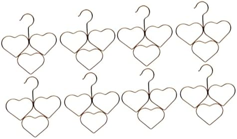 Метални закачалки Doitool 8 парчиња срцеви вратоврска закачалки за шалчиња метална облека закачалка за закачалка, закачалка од роза