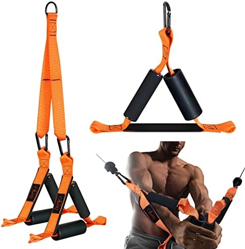 Zingtto Exercise Handles Cable Machine Attachments D Handles, with Fat Grips Triceps Rope Кабел Прилог за Салата. Трицепс Продолжување Бицепс Назад