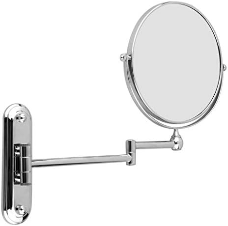 Широкото огледало Сребрено проширување на козметичкиот wallид монтиран шминка за бричење на огледало за бричење на бањата.
