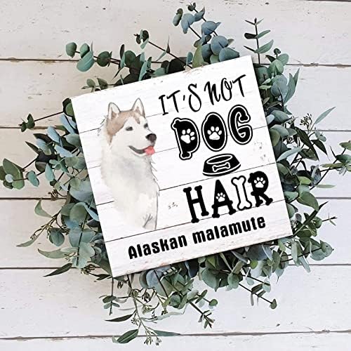 Evans1nism Не е куче коса Алјаска Маламут куче дрвени знаци животно кученце виси wallиден знак фарма куќа стил wallид декор модерен дом