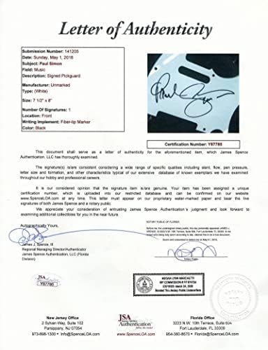Пол Симон го потпиша автограмот Фендер Телекастер Електрична гитара w/ James James Spence JSA Писмо за автентичност - Симон и Гарфанкел