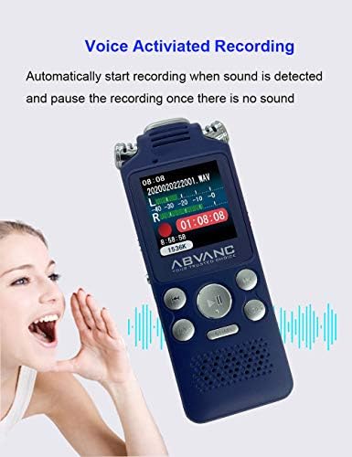 Дигитален Диктафон-ABVANC 32gb Глас Активиран Рекордер Со Репродукција, 1536kpbs Намалување На Бучава Магнетофон Аудио Рекордер