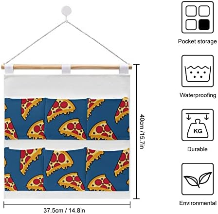 Пица Лавра Ѕид Плакарот Виси Торба За Складирање 6 Џебови Лен Памук Над Вратата Организатор Торбички За Спална Соба Бања