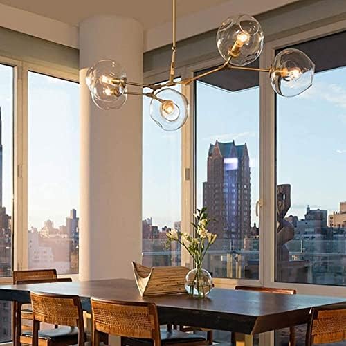 Омонс лустер транспарентна абажур ， дневна соба ресторани светла нордиска модерна стаклена топка меур лустер, Спутник гранка светло