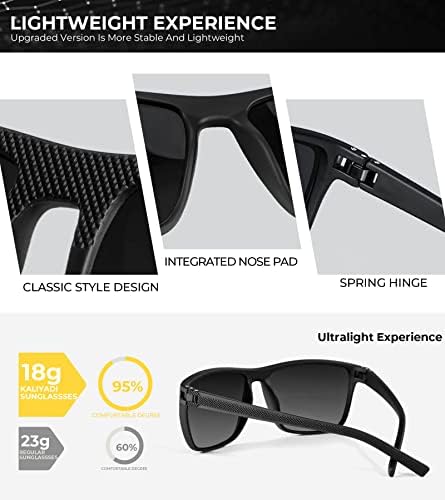 Калијади Поларизирани Очила За Сонце Мажи, Лесни Машки Очила За Сонце Поларизирана Ув Заштита Возење Риболов Голф