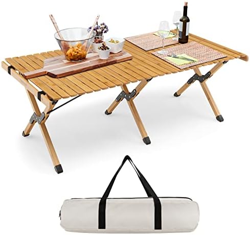Табела за пикник за преклопување на трошоците, преносна табела за кампување со 4ft со торба за складирање, за 4-6 лица, табела