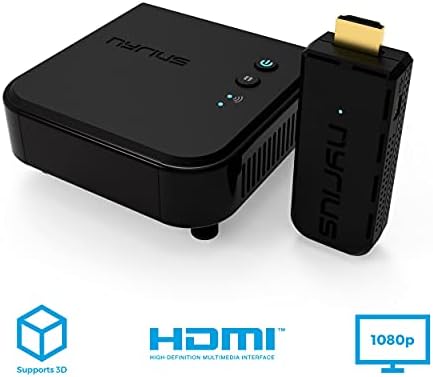 Nyrius Aries Prime Wireless Video HDMI Transmiter & Receiver за стриминг HD 1080P 3D Video & Digital Audio од лаптоп, компјутер, кабел,