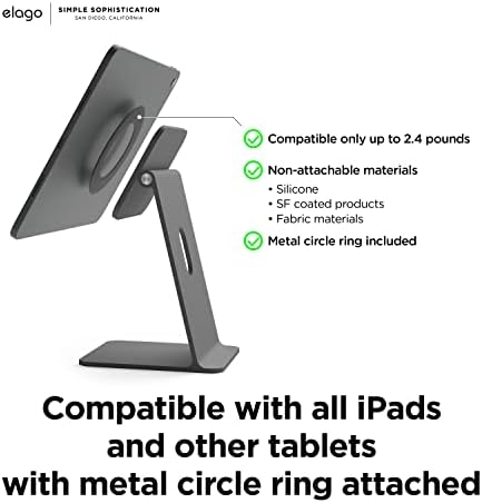 Елаба Премиум штанд дизајниран за iPad магнетски штанд за iPad Pro 12.9 , iPad Pro 11, iPad Air 10.9 , iPad mini 8.3, iPad 10.9 [темно сива]