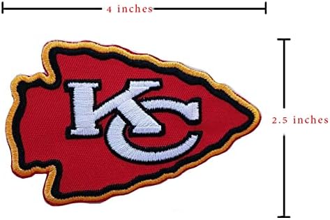 Канински рагби навивачи Канзас Сити Омилено тимско лого, лого на кациги и лого на срце лого закрпи DIY мотив железо или шиење на закрпи Апликации
