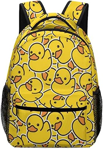 Kttytt Симпатична жолто патки ранец за училишна лесна лаптоп торба за момчиња девојчиња ученик Персонализирана торба за книги со