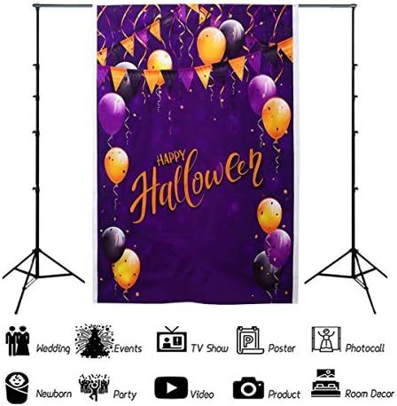 Solustre 3PCS PROPS Тема декор за забава балон фотографија среќна табела завеса за поклопец позадина таписерија крпа за Ноќта