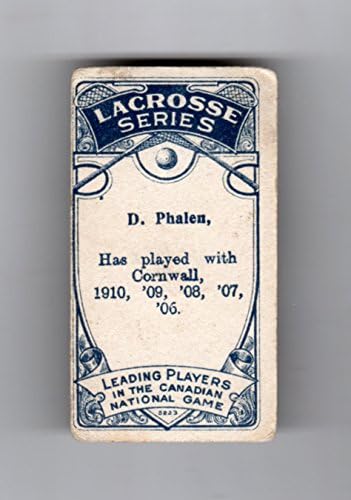 D. Phalen, гроздобер картичка за трговија со лакроза од 1910 година. Корнвол Колтс. Империјална компанија за тобако C59 серија, 34. Лакрос