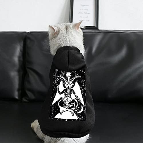 Сатанска коза бафомет модни дуксери за миленичиња мека топла кучиња облека издржлива џемпер за миленичиња со капа