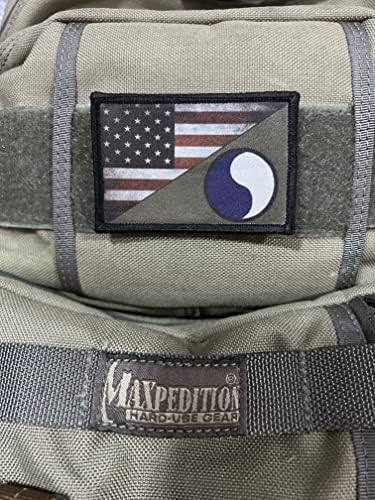29 -та пешадиска дивизија САД Тактичка војска на знамето на знамето. 2x3 Кука и јамка направени во САД совршени за вашиот Rucksack, пакувачка