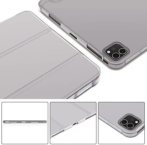 FIXCRAKED 11 инчен случај за iPad Pro 11 （2020 и 2021 модел） со држач за моливи, ултра-тенки вграден силиконски TPU Soft Shell Protective