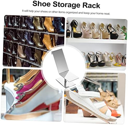 Алипис 1 парчиња шопинг за countertop Hanger Висок челик во потпетица од не'рѓосувачки штанд во боја Поддршка за облека за чевли