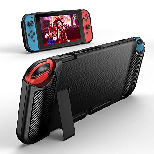 Заштитно покритие за Nintendo Switch Rugged Case за прекинувач со анти -лизгав ергономски дизајн црна боја