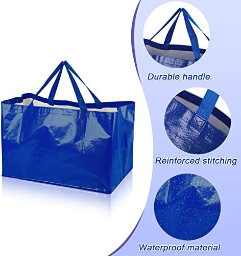 6 парчиња дополнителни големи торби за купување намирници за намирници што можат да се користат за намирници, шарени ткаени намирници
