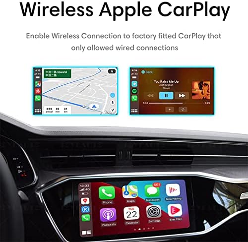 Адаптер за безжичен Apple CarPlay Apple за фабрички жичен OEM, Netflix Youtube MirrorLink, iOS 16, Audi, Dodge, Honda, Mercedes,