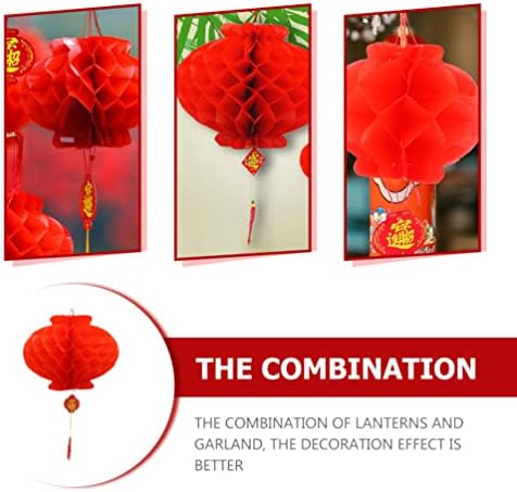 Орнаменти на Toyandona House 20 парчиња кинески црвени хартиени фенери 2022 пролетни фестивални украси за новогодишни пролетни фестивали