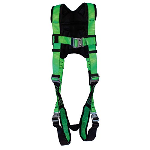 PeakWorks Fall Pasher Pate Colution Body Pedded Safety Harness со поддршка за грб, прилагодување од 5 точки, индикатор за паѓање, грб Д-прстен,