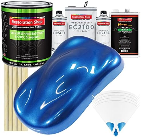 Продавница за реставрација - Изгори сина металик - низок V.O.C. Уретански баскоат со европска автоматска боја Clearcoat - Комплетен