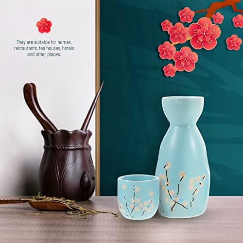 Хемотон очила сет Кина сет јапонски керамички чаши чај: 1 сет пијалок саки саки порцелански грнчарски керамики чаша од слива од шише шише