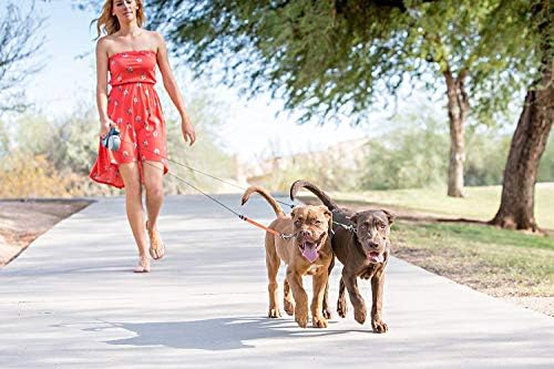 Вигзи Две Кучиња Што Се Повлекуваат Без Заплеткување На Поводник За Кучиња Со Иновативна Рачка За Гел-Прошетајте 2 Кучиња До 50 килограми