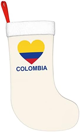 QG ZZX Loveубов Колумбија Божиќно порибување Божиќни чорапи камин виси чорап 18 инчи за одмор
