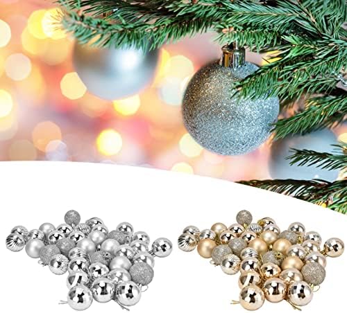 Топка за новогодишна елка, 36 парчиња ПВЦ Шарени декоративни топки лесни и издржливи топки за Божиќни декорации