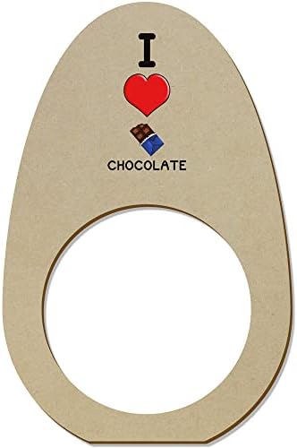 Азиеда 5 x 'Јас сакам чоколадо' дрвени прстени/држачи за салфета