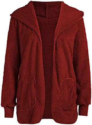 Џемпери за жени: жени зимски врвен палто со долг ракав топол скул јакна мода средна должина цврста боја палто