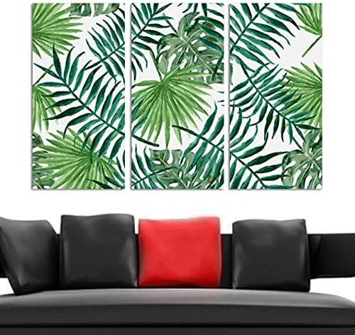 Wallидна уметност за дневна соба, масло сликарство на платно Голема врамена палма остава уметнички дела за декор за домашна спална соба 24 x48