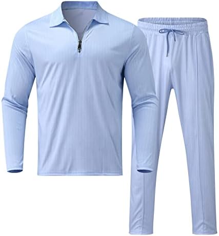 Урбана пот одговара за машка лежерна лента со две парчиња сет патент јака блуза за влечење џебни панталони поставува моден спорт врв